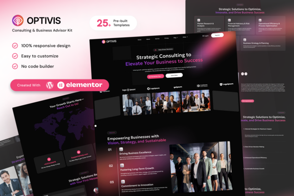 Optivis - Consulting & Business Advisor Elementor Template Kit